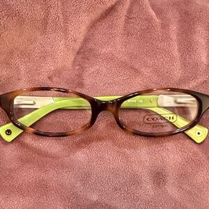 Coach Brown and Lime Green Eyeglasses